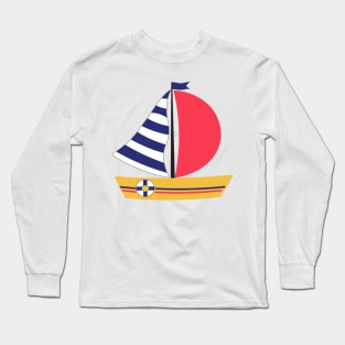 A sailboat, isolated on white background. Summer sea sports activity concept. Long Sleeve T-Shirt